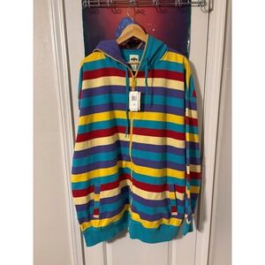 y2k Make Your Mark Mens 3XL colorblock 2000s Full Zip Hoodie